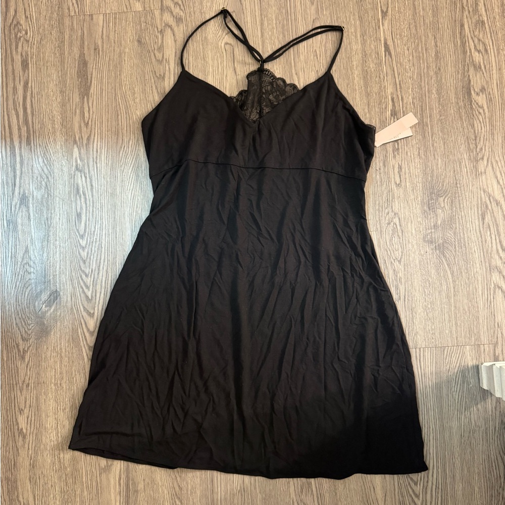 Victoria's Secret Black Lace Detail Chemise